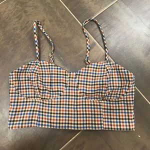 Pac Sun Lottie Moss plaid bustier crop top NEW